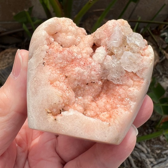 Pink Amethyst Quartz Crystal Druzy Freeform with Red - Picture 11 of 11